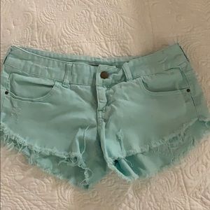 Billabong cut off shorts Turquoise